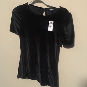 Express velvet puff sleeve top